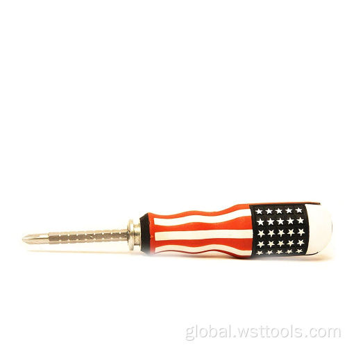Phillips and Slotted American Flag Rachet Screwdriver Supplier